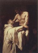 RIBALTA, Francisco christ embracing st.bernard USA oil painting artist
